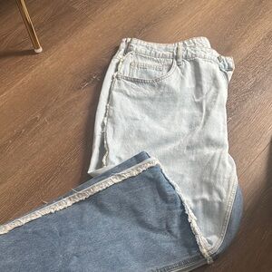 SHEIN Blue Straight Leg Jeans Relaxed Fit